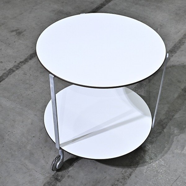 イタリア製 zanotta 19万「GIRO」トロリーワゴン アンナ・デプラーノ サイドテーブル ラウンド リビング 丸 ダイニング ザノッタ ジロ拍卖