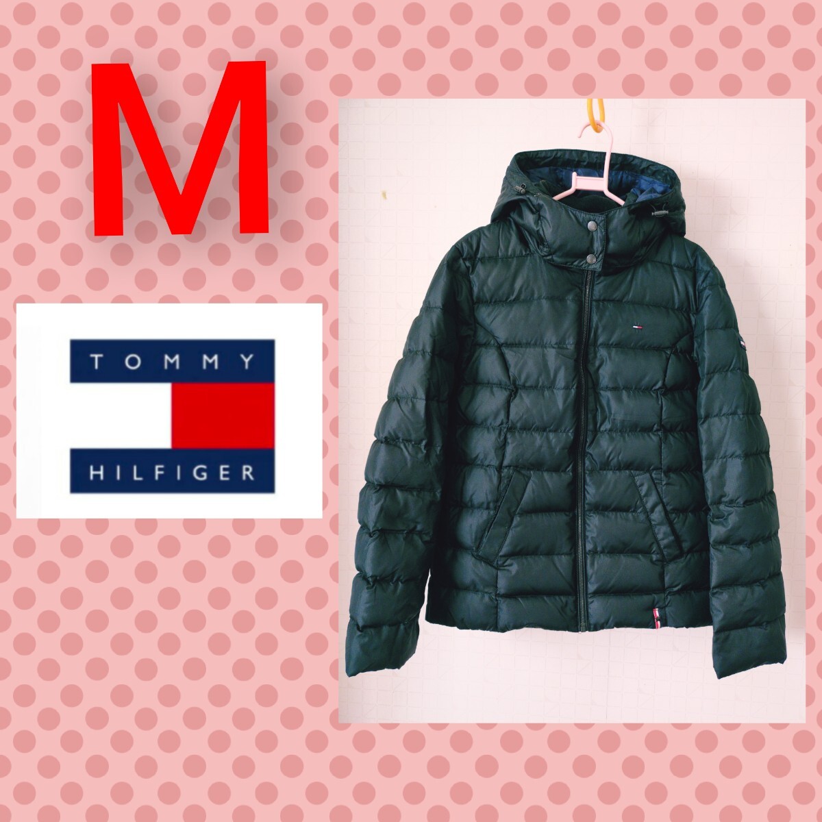 トミーヒルフィガー レディース ダウンジャケット ロゴ フード取り外し可能 暖かい 軽い 合わせやすい 使いやすい 防寒拍卖