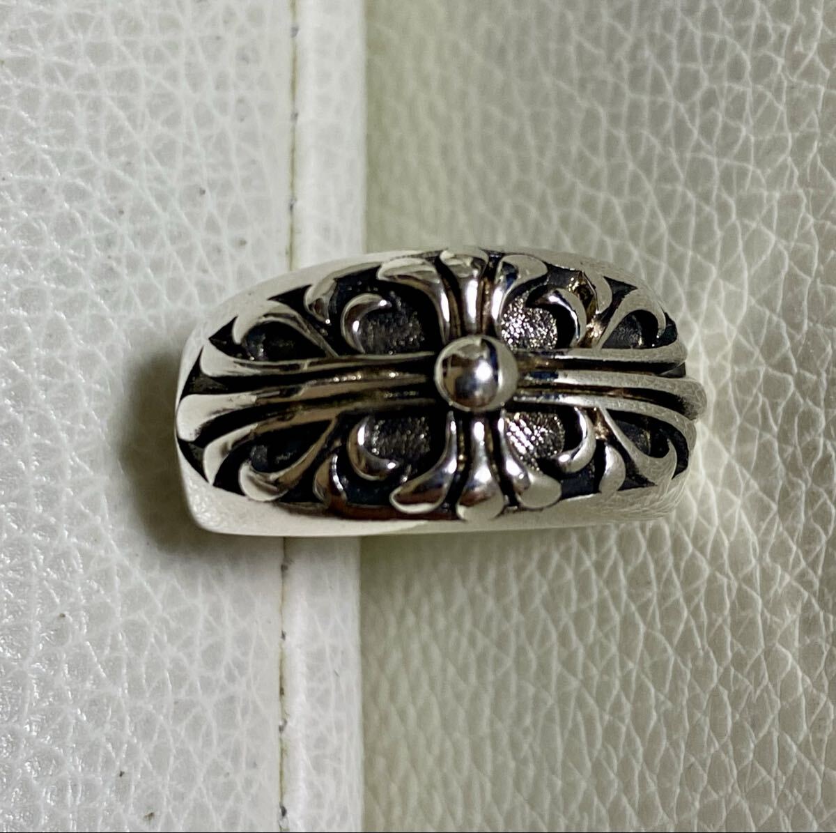 【20号】ホースシュー&クロス★フローラルクロス★キーパーリング十字架 クロス リング シルバー 指輪 アクセ フローラル拍卖