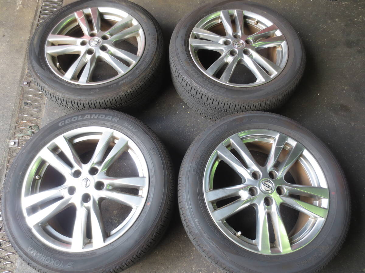 エルグランド 225/55R18 2024年製造 ヨコハマ 深溝 純正アルミホイール 18×7.5J +53 PCD114.3 5H ②拍卖