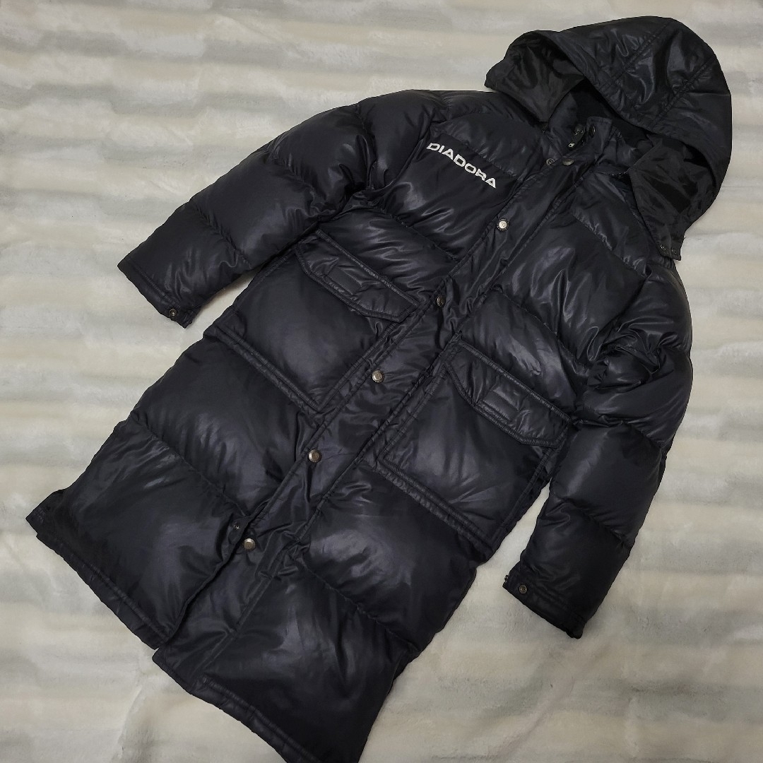 140cm DIADORA【ダウン70%フェザー30%】厚め ベンチコート ロングダウン拍卖