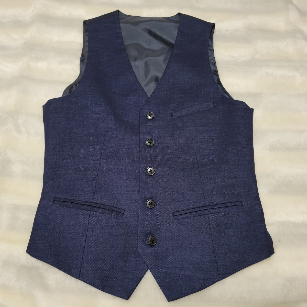 160cm メンズベスト フォーマルベスト ネイビー拍卖