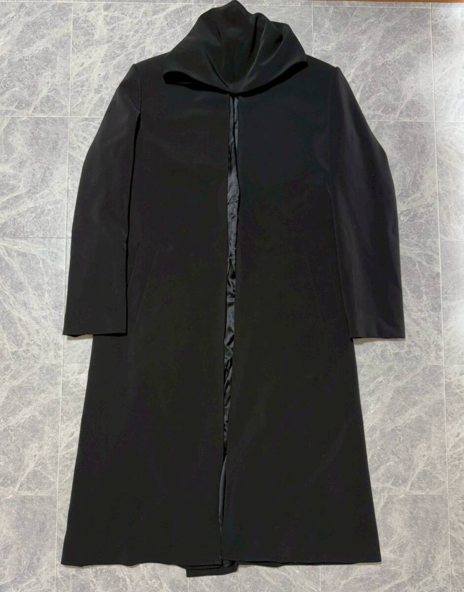 BALENCIAGA by Demna Gvasalia 2019AW バレンシアガ デムナヴァザリア ポリエステル フード 付 スーパーロングコート サイズ46 黒 ブラック拍卖