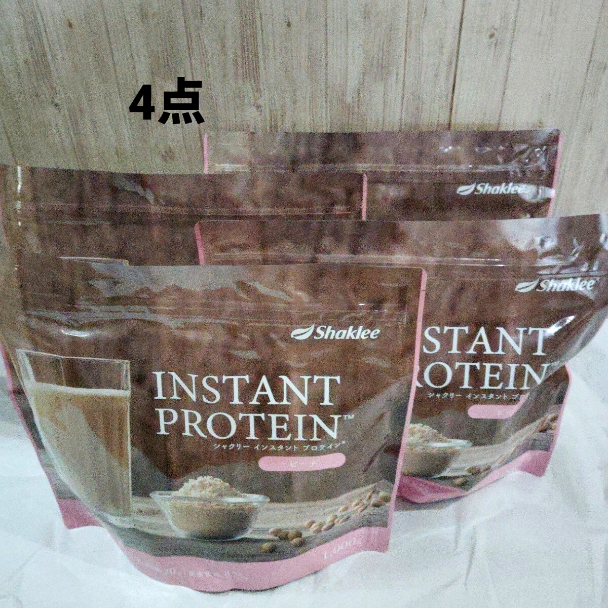 インスタント プロテイン 日本シャクリー ピーチ味 4点 未使用 新品 スプーン付き拍卖
