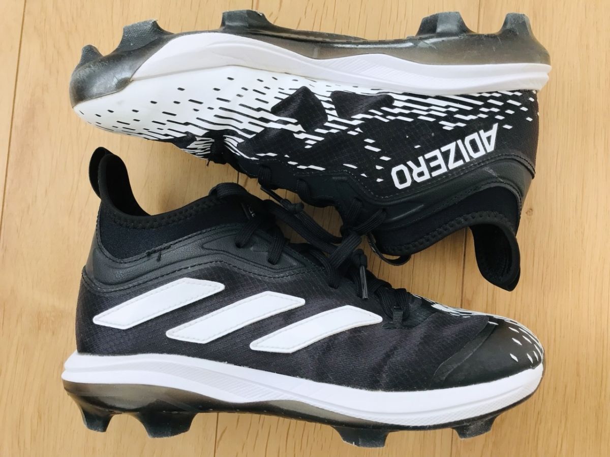 【良品】adidas*ADIZERO*ポイントスパイクシューズ*黒×白*JP-24.5拍卖