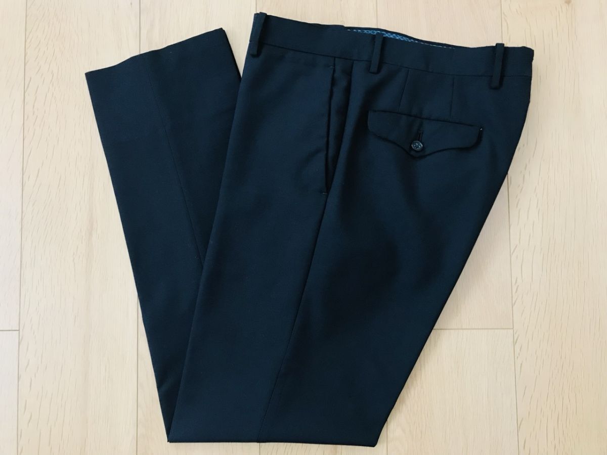【良品】ORIHICA オリヒカ*WASHABLE*ウールパンツ*黒*82拍卖