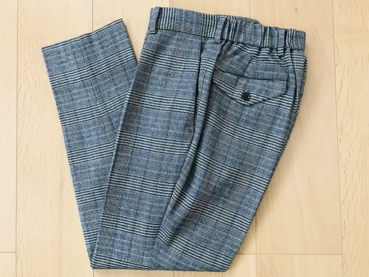 【良品】ESTNATION エストネーション*グレンチェック柄ウールパンツ*グレー系*S拍卖