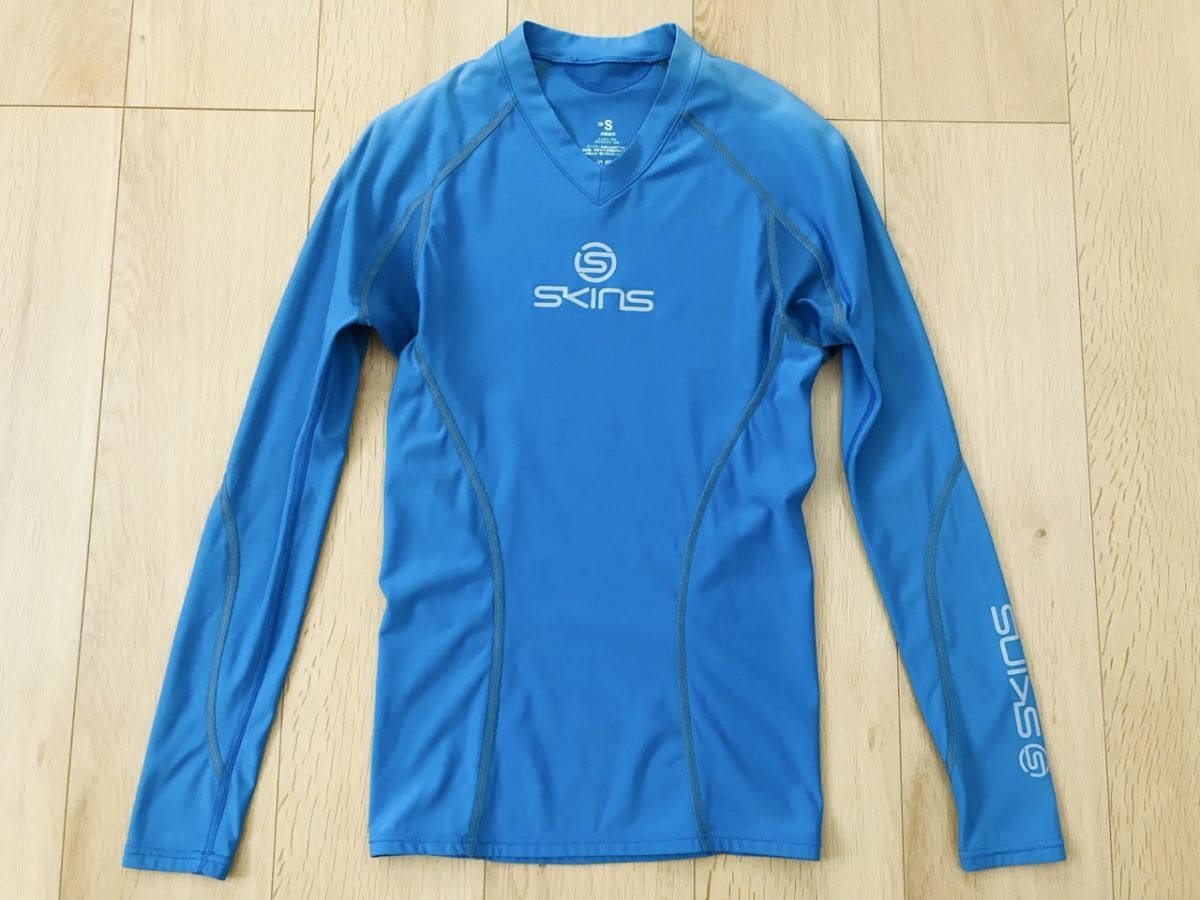 SKINS スキンズ*ドライシャツ*ブルー*S拍卖