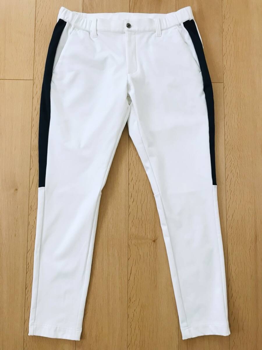 【美品】YONEX ヨネックス*Fall*裏起毛ストレッチパンツ*白×濃紺*LL拍卖