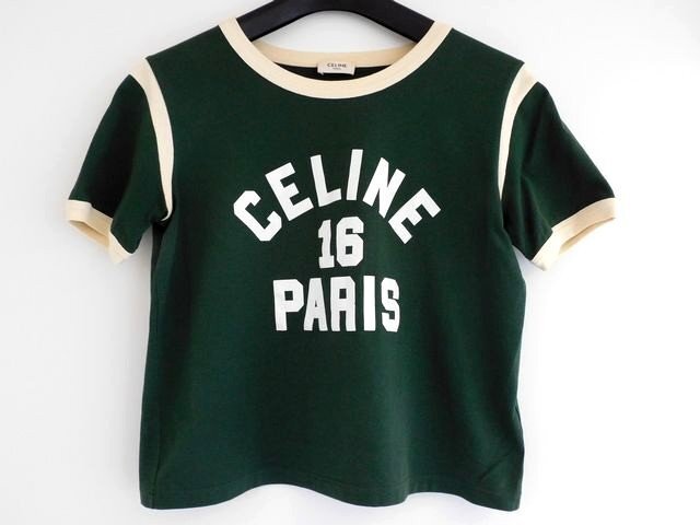美品 CELINE セリーヌ ■ 16 BOXY Tシャツ 2X97A671Q グリーン レディース サイズXS □7K マク100拍卖