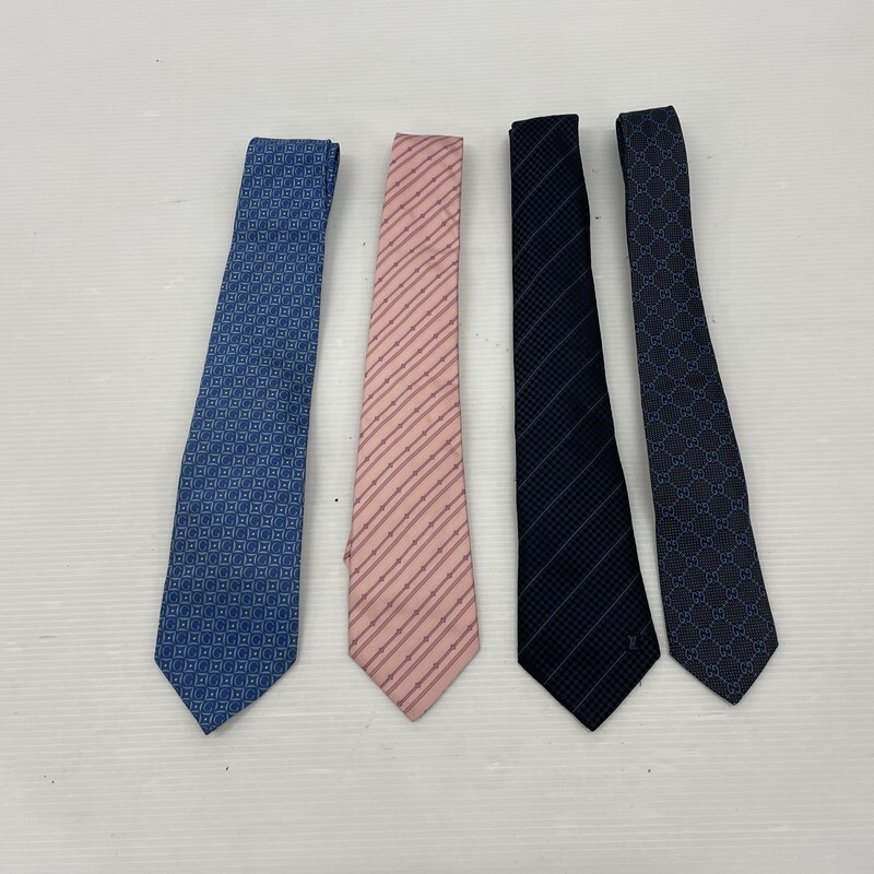 TEI【中古】LOUIS VUITTON GUCCI FENDI ネクタイ 4点 セット ルイヴィトン フェンディ グッチ〈183-251103-TS-12-TEI〉拍卖