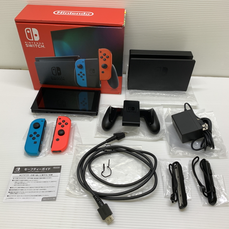 MIN【中古】Nintendo Switch ネオンブルー ネオンレッド 2022モデル スイッチ 本体〈034-251108-ks-04-MIN〉拍卖