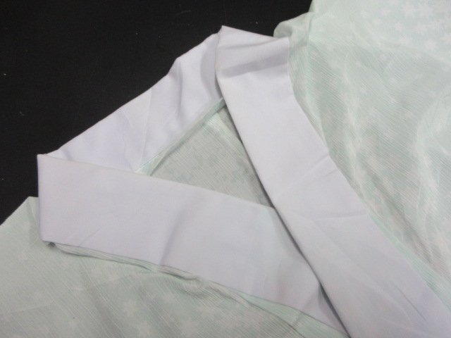 1円 良品 長襦袢 正絹 式典 和装 和服 アンティーク 草花 縞 単衣 お洒落 身丈120cm 裄68cm【夢職】★拍卖