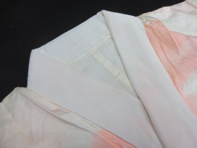 1円 中古 長襦袢 正絹 式典 和装 和服 グラデーション 雲 草花 割付文様 袷 お洒落 身丈127cm 裄68cm【夢職】★拍卖