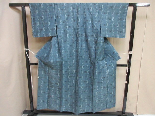 1円 良品 小紋 正絹 着物 紬 和服 和服 幾何学抽象 お洒落 高級 単衣 身丈152cm 裄62cm【夢職】★拍卖