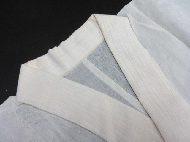 1円 中古 長襦袢 木綿 麻 夏物 式典 和装 和服 無地 草花 単衣 お洒落 身丈132cm 裄67cm【夢職】★拍卖