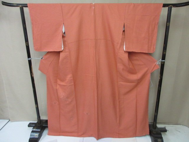 1円 良品 訪問着 正絹 着物 縮緬 式典 和装 和服 紋付 花車 草花 刺繍 高級 袷 身丈157cm 裄67cm【夢職】★拍卖