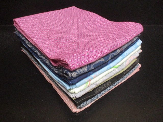 1円 中古 着物 リメイク 大量 リサイクル 夏物 10点まとめて 高級 小紋 花柄 幾何学 抽象 和装 和服 和柄 日本 着付け お茶会【夢職】☆拍卖