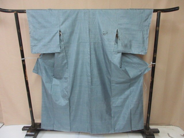 1円 中古 小紋 正絹 着物 縮緬 和服 和服 絣 幾何学抽象 仕立て糸付 お洒落 高級 袷 身丈146cm 裄65cm【夢職】★拍卖