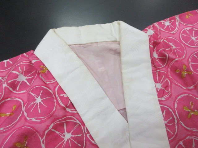 1円 良品 長襦袢 正絹 式典 和装 和服 丸文 幾何学 袷 お洒落 身丈136cm 裄63cm【夢職】★拍卖