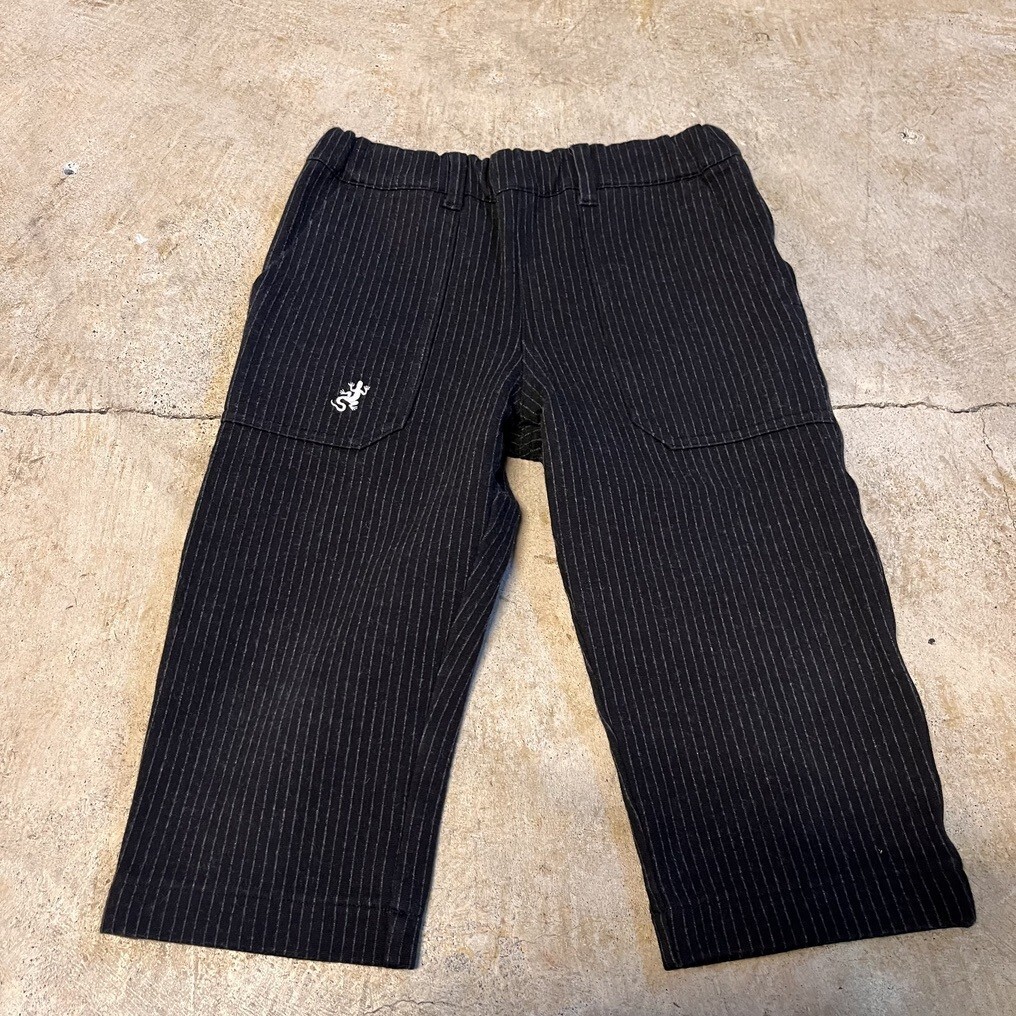 agnes.b ENFANT アニエスベー アンファン キッズ ボーイズ 8ans 120cm相当 ストレートパンツ ブラック ストライプ 入学式 発表会拍卖