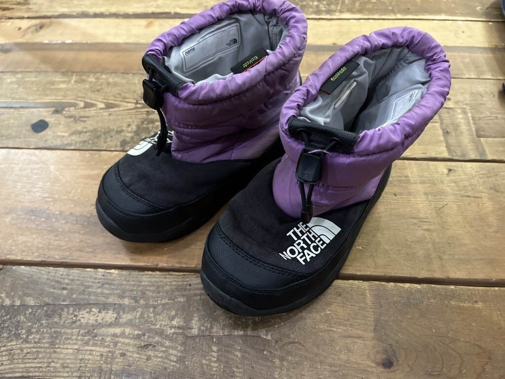 THE NORTH FACE ザ ノースフェイス NUPTSE BOOTIE ヌプシ ブーティー NFJ51981 21cm キッズ ブーツ パープル USED拍卖