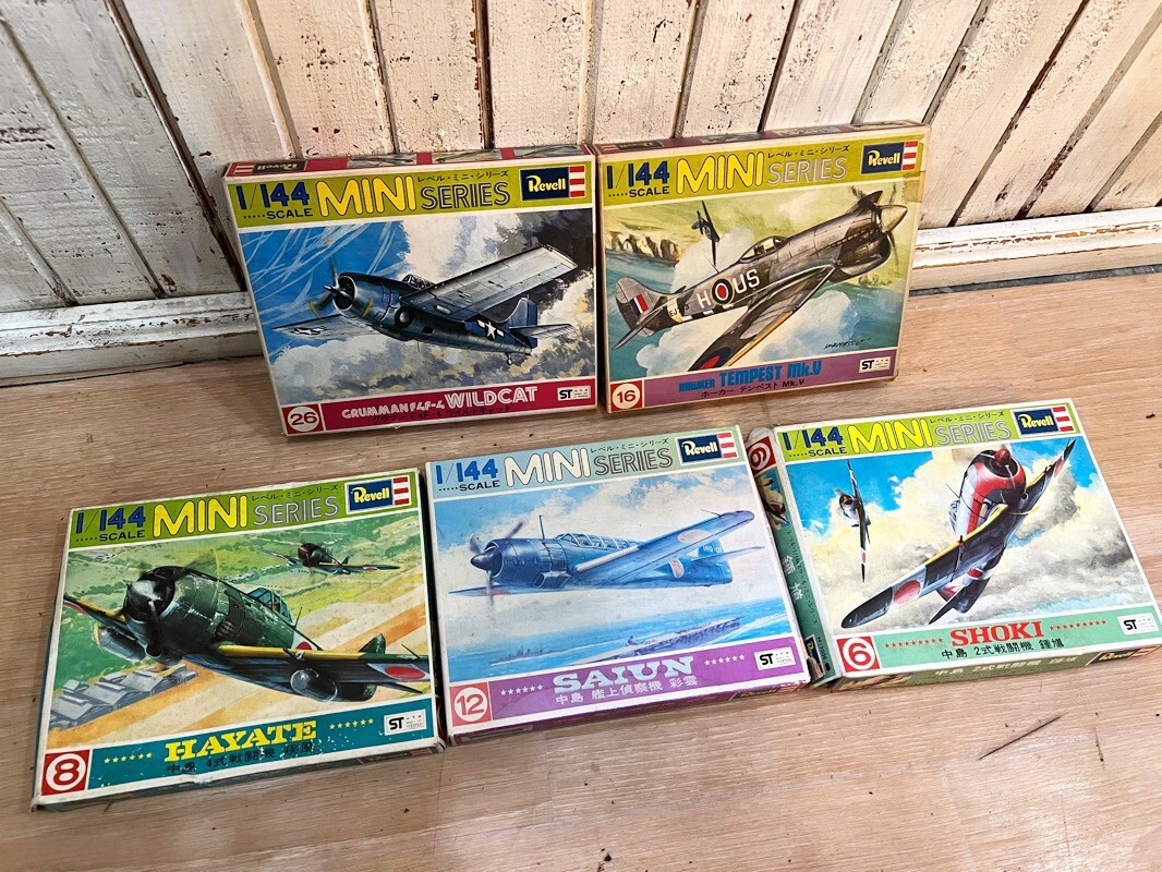 当時物 未組立品 Revell/レベル 1/144スケール MINISERIES レベルミニシリーズ 鍾馗 彩雲 疾風 ワイルドキャット テンペスト戦闘機 プラモ拍卖