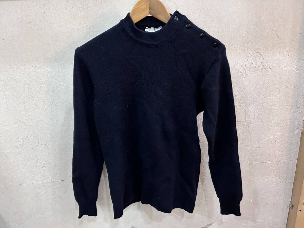 Armor-lux アルモリュクス マリンセーター 肩ボタンニット ニットセーター ネイビー made in itary used拍卖