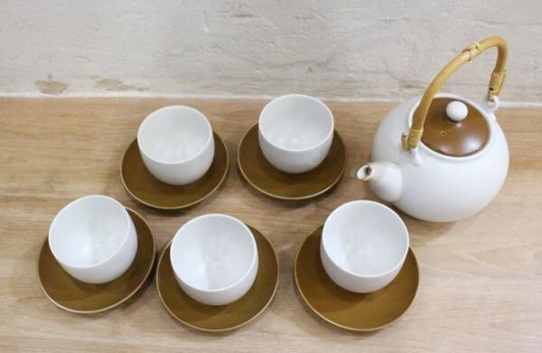 ▲SONE CHINA ソネチャイナ 茶器セット 急須 湯呑み ソーサー 5客セット まとめ売り レトロ 食器 USED品▲拍卖
