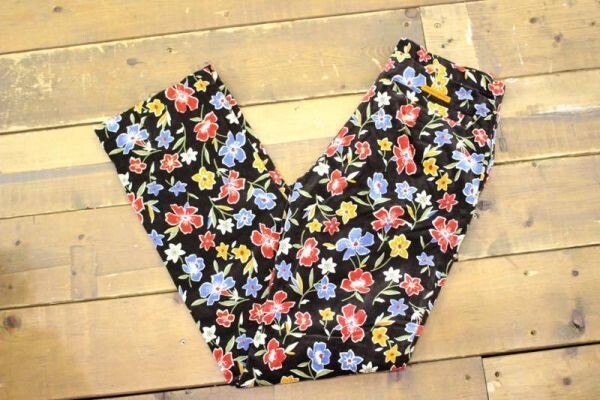 1497☆PEARLY GATES/パーリーゲイツ 花柄コーデュロイパンツ サイズ1(M相当) ゴルフウェア スポーツ レディース 古着 used☆拍卖