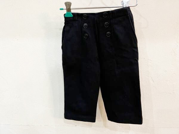 ☆agnes b. ENFANT/アニエスベーアンファン セーラーワイドパンツ 6ans 120cm程度 キッズ 男女兼用 ブラック 古着 used☆拍卖