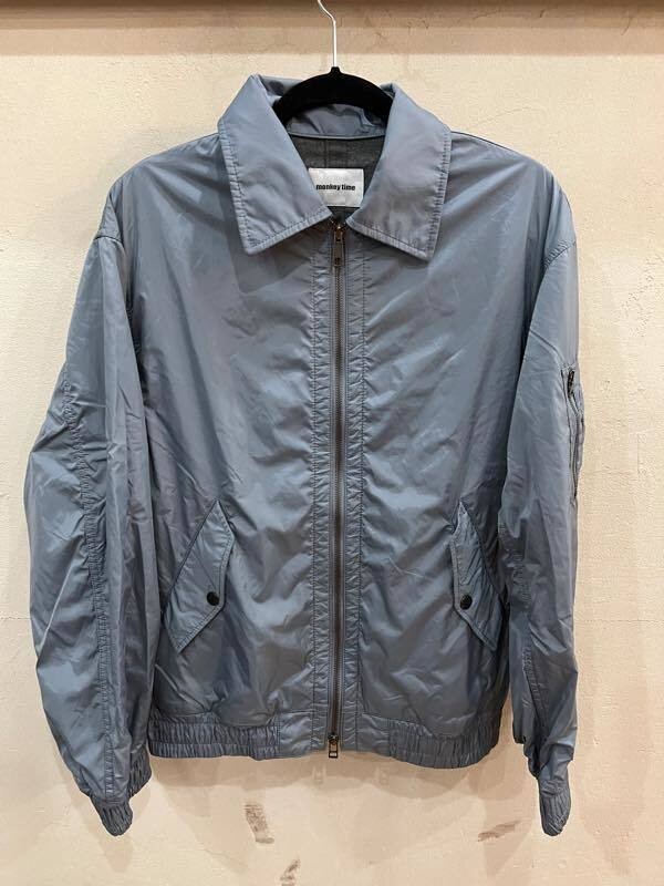 P87★monkeytime UNITED ARROWS/モンキータイム MA-1 ナイロンブルゾン ブルーグレー系 スイングトップ ドリズラー ライトアウター ★拍卖