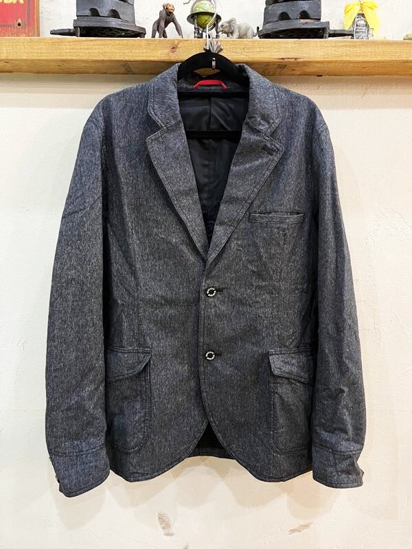 3029★BEAMS HEART/ビームス ごま塩コットン シングルジャケット メンズ Lサイズ チャコールグレー カジュアルジャケット 良品 ★拍卖