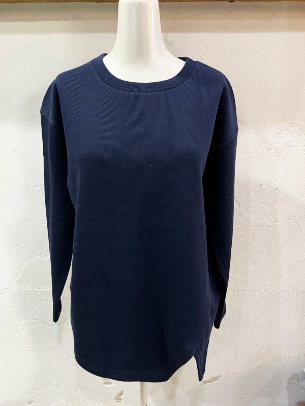 F8★BARNYARDSTORM/バンヤードストーム クルーネックサイドスリット入り7部丈トップス ロンTEE トップス レディース 0(S相当)★拍卖