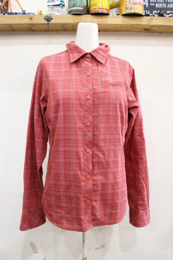 575★patagonia/パタゴニア スナップボタンチェック長袖マウンテンシャツ ピンク WOMEN'S 2 長袖シャツ アウトドア レディース USED ★拍卖