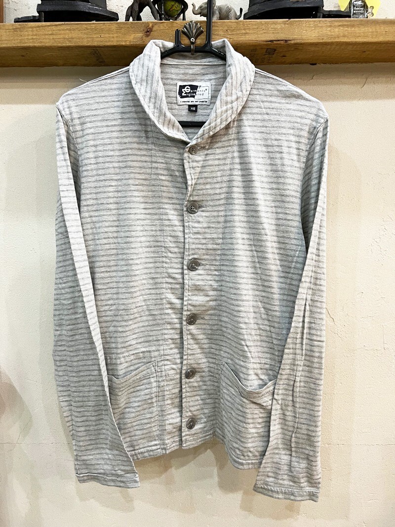 2197★ ENGINEERED GARMENTS/エンジニアードガーメンツ USA製 シャツジャケット コットン ボーダー カバーオール エンジニアシャツ★拍卖