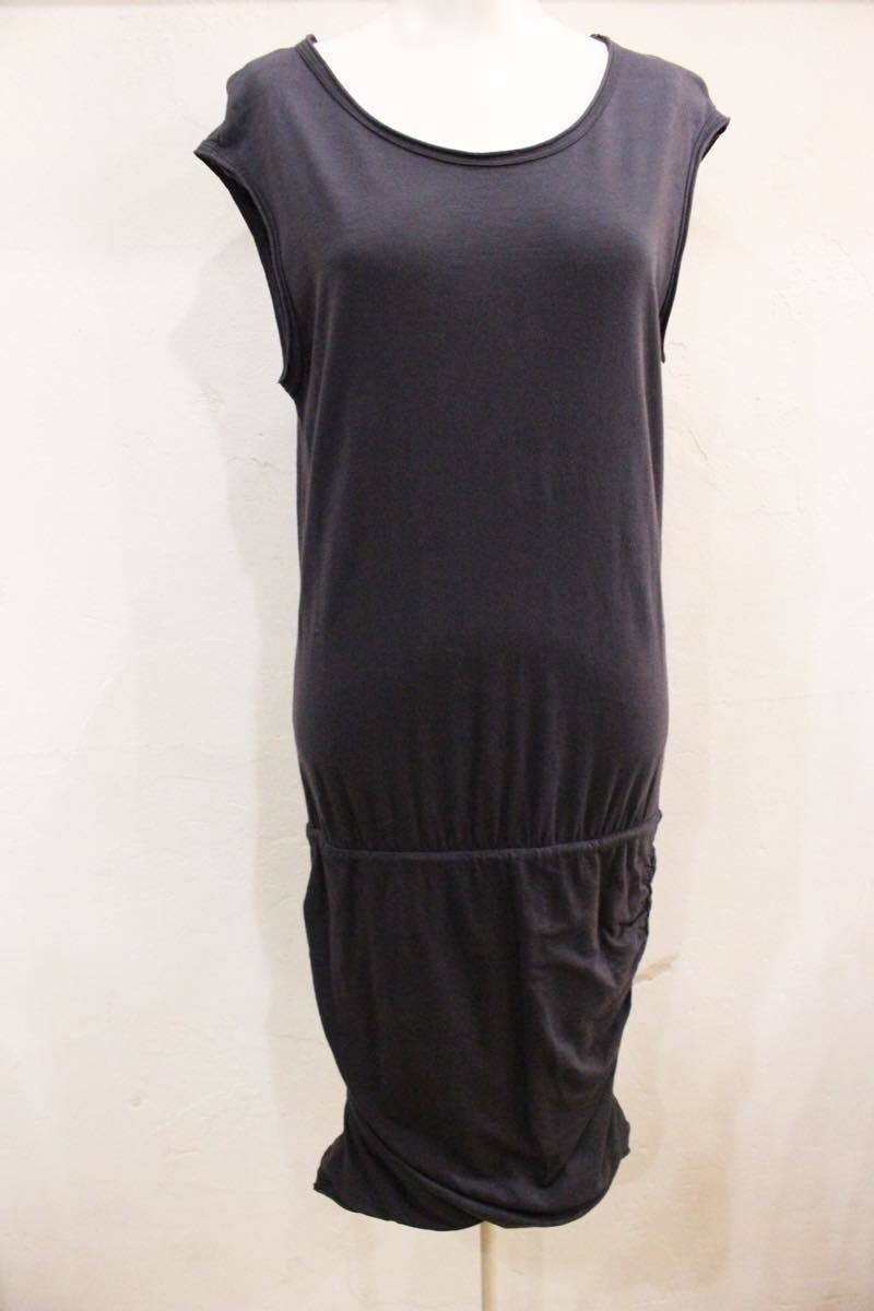 ☆DENHAM/デンハム 裾切替ノースリーブワンピース sizeS レディース チャコールグレー 古着 used☆拍卖