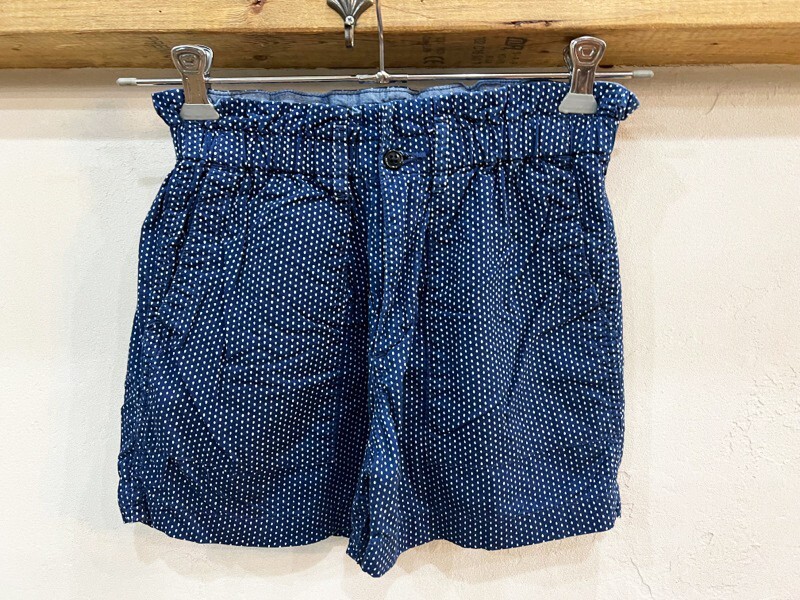 720★OrSlow/オアスロウ ドットインディゴショートパンツ レディース サイズ1 ハーフパンツ ネイビー系 ボトム カジュアルパンツ USED ★拍卖