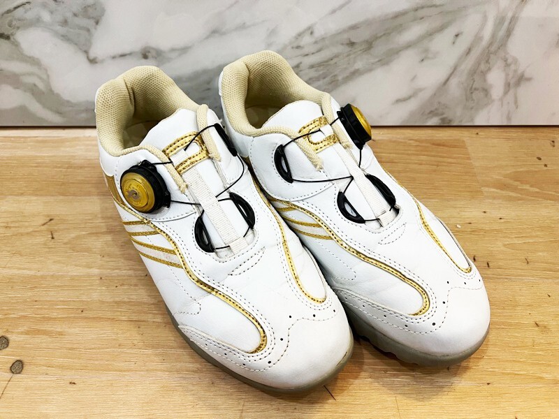 ★MEGA GOLF/メガゴルフ boa ダイヤル式 ゴルフシューズ レディース サイズ24cm ホワイト ディスク★拍卖