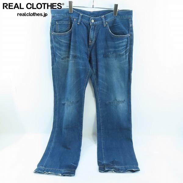 URSUS BAPE/アーサスベイプ ダメージ/リペア加工 シンチバック クラッシュ デニムパンツ 3910-150-003/XL /060拍卖