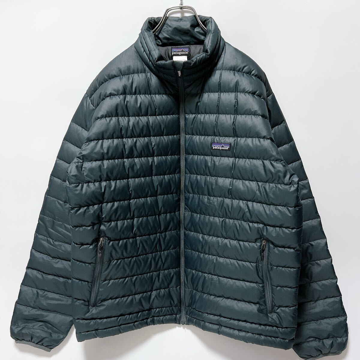 《希少カラー》patagonia パタゴニア/ Down Sweater Jacket ダウンセータージャケット ドローコード 深緑 グリーン メンズL 84673FA8拍卖