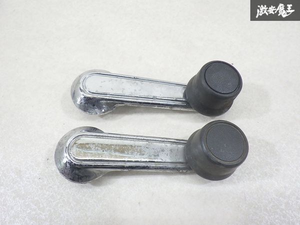 【旧車 当時物】 トヨタ 純正 TE27 トレノ レビン レギュレーター ハンドル メッキ 左右セット 即納 内装 棚9-3-C拍卖