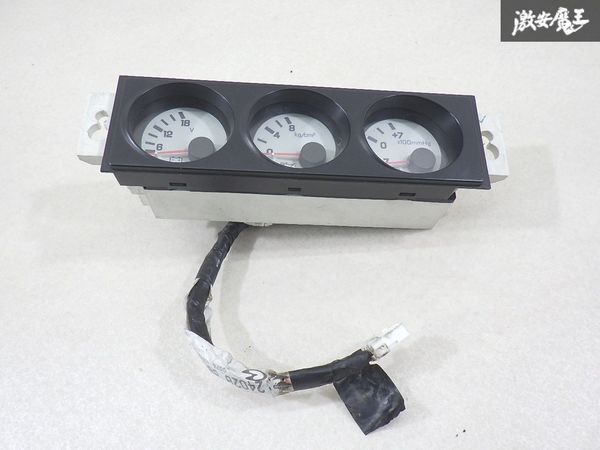 【実働外し ストア出品】 日産 純正 OP オプション S14 シルビア 後期 3連メーター 1DIN ブースト計 電圧計 油圧計 内装 JDM 計器棚4-1-A拍卖