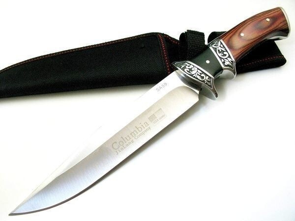 SA59★Columbia Saber★コロンビアナイフ 高品質 シースナイフ ウッドハンドル ハンティングナイフ アウトドア・シースナイフ拍卖