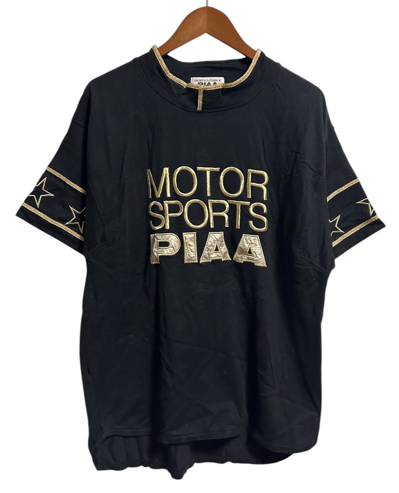美品★PIAA MOTOR SPORTS F1 半袖Tシャツ S 黒 金 ブラック ゴールド モータースポーツ 星 スター ヘンリーネック拍卖
