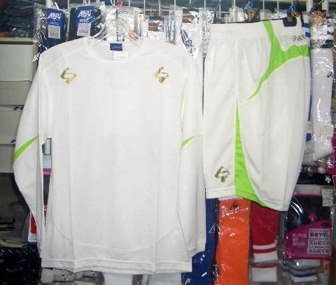 レア アシックスフットサルXS6272長袖ゲームシャツ+パンツセット白 Lサイズ 新品 レトロ 即決価格拍卖