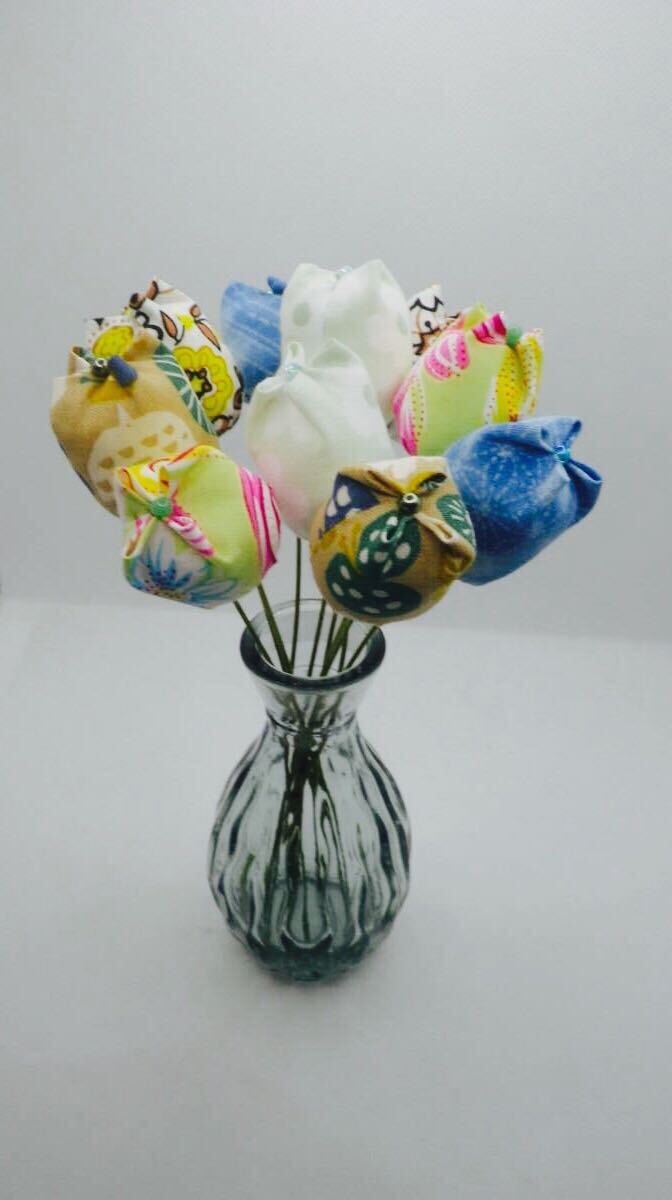 北欧柄 布花 ハンドメイド 10本組 拍卖