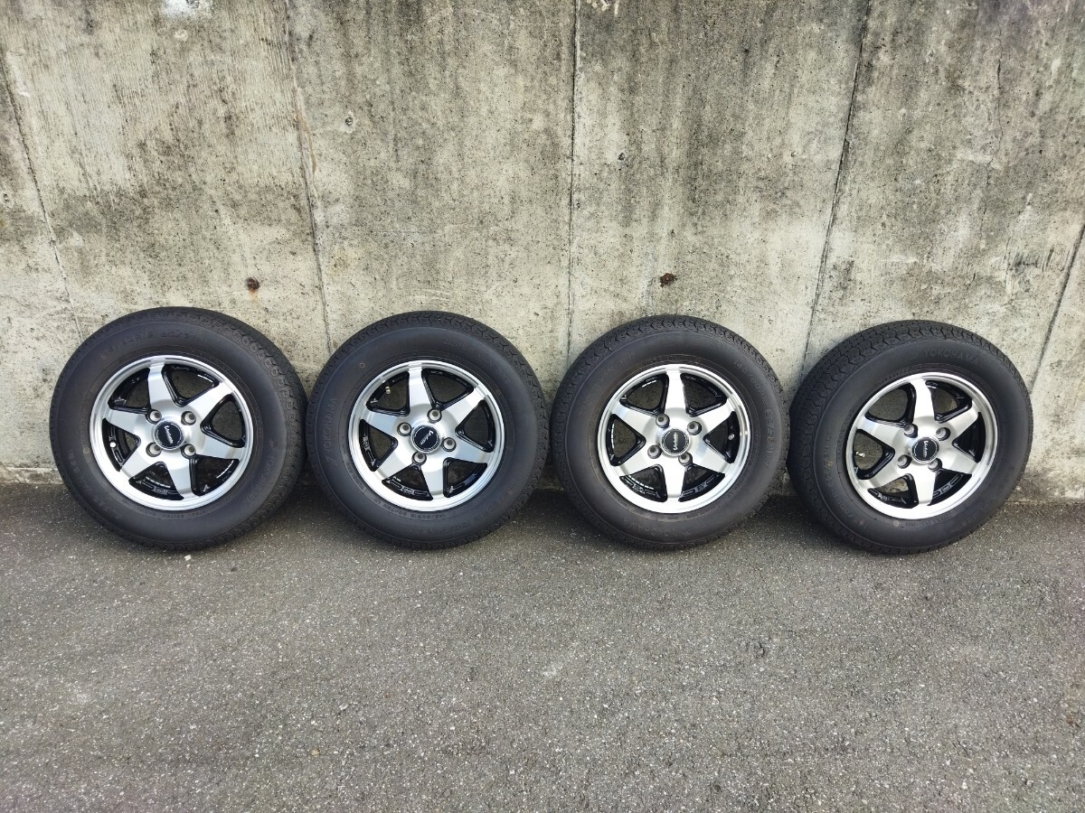 埼玉県深谷市 12インチアルミホイール ヴァレットアンクレイ 軽バン 軽トラック ホイール PCD100 145R12 4本セット 145/80R12 商用車アルミ拍卖