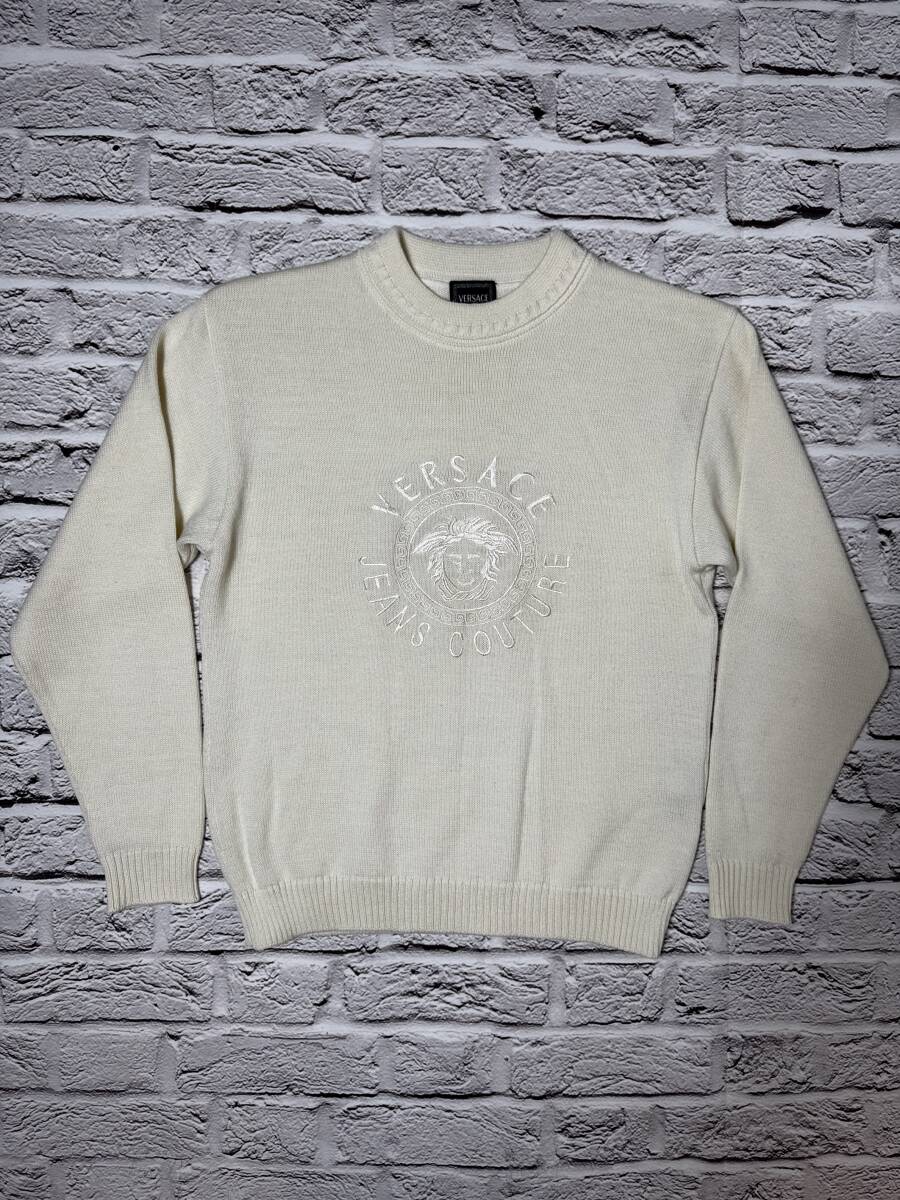 VERSACE JEANS COUTURE ヴェルサーチ ジーンズ クチュール メデューサロゴ入り ニット w0425-1028-④-① サイズS拍卖