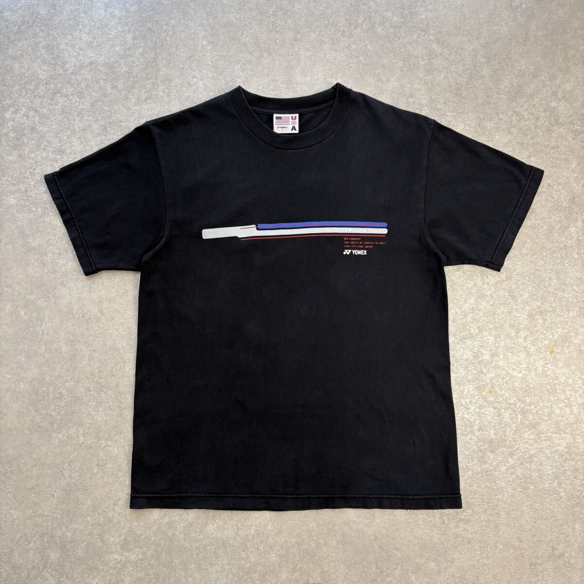 ヨネックス YONEX USA Tシャツ 日本製 ブラック Lサイズ拍卖